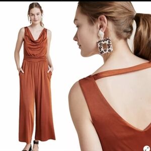 Anthropologie Maeve Enchantment Cooper Wide Leg Jumpsuit